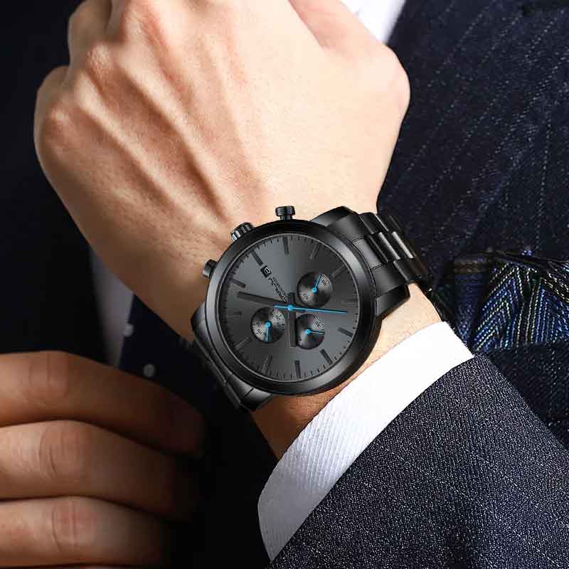 Men Stainless Steel Chronograph Watch